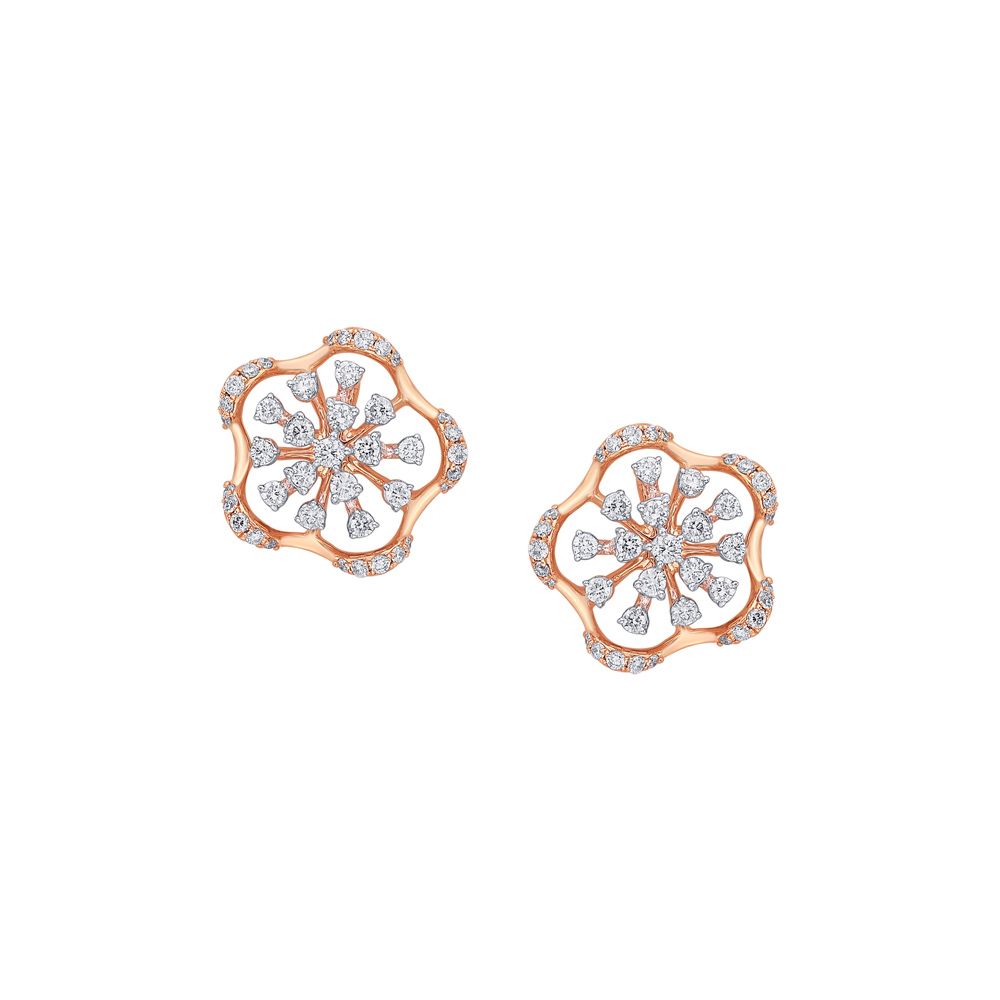 Curved Diamond Embellished Earrings-Earrings-OER23056-D300X0B