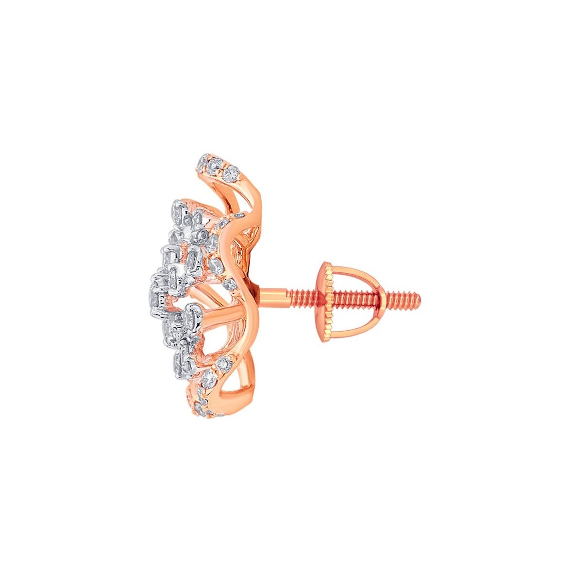 Curved Diamond Embellished Earrings-Earrings-OER23056-D300X0B