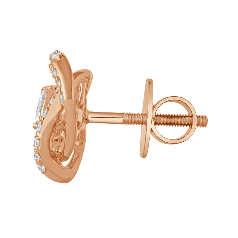 Stunning Rose Gold and Diamond Earrings-Earrings-OER23057-D300X0B