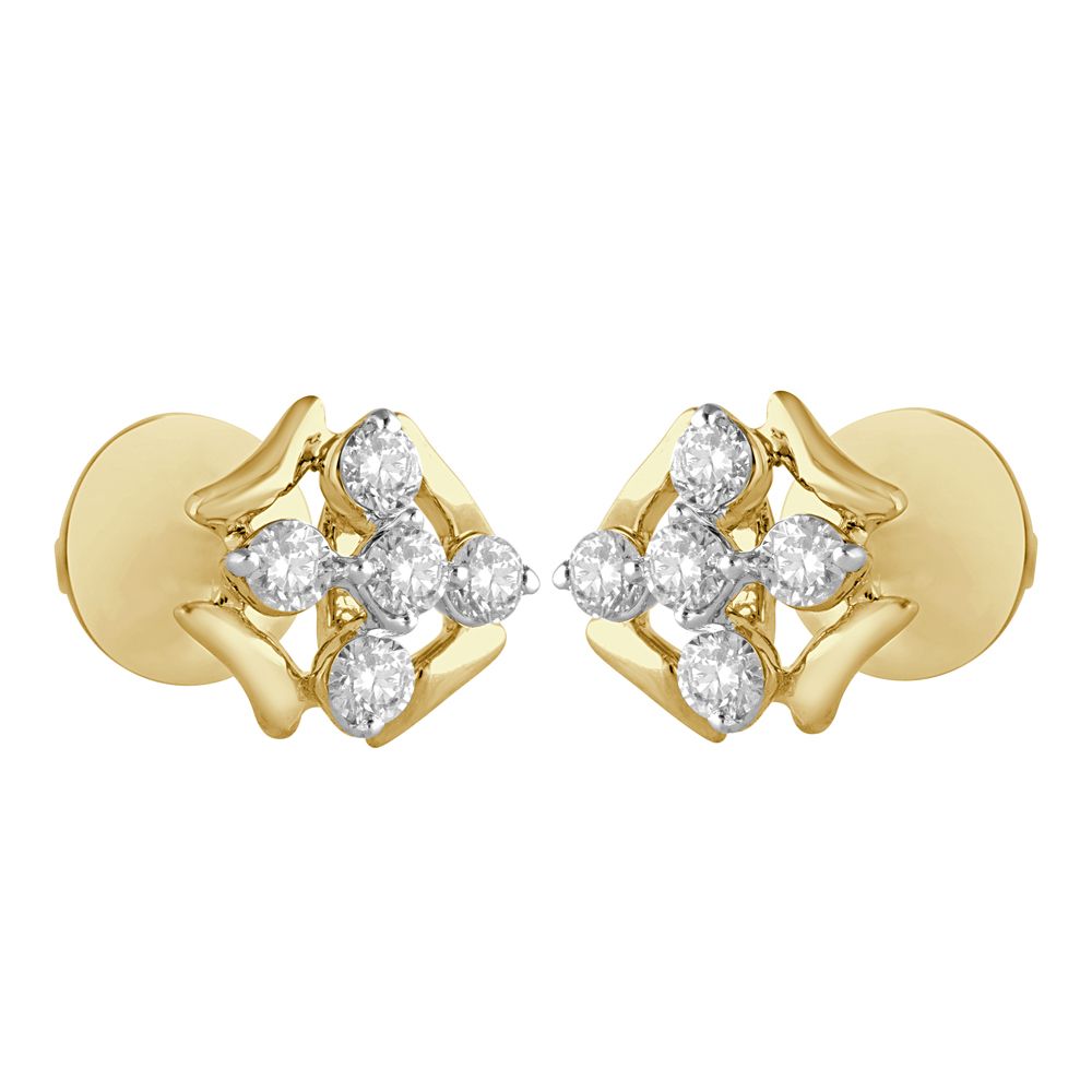 Brilliant 14KT Yellow Gold Earring Set-Earrings-OER23062-D900R0C