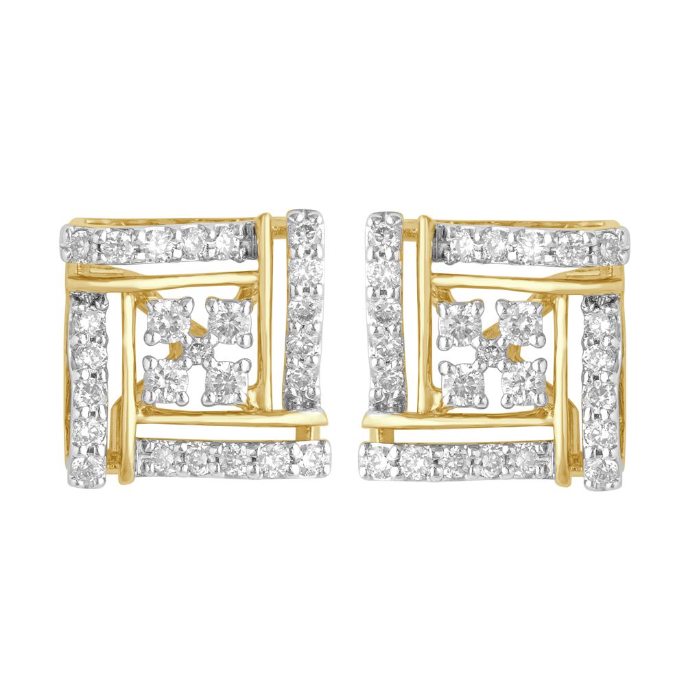 Gleaming Square Design Diamond Earrings-Earrings-OER23063-D900X0C
