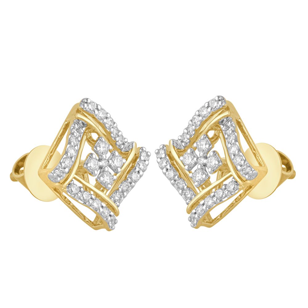 Gleaming Square Design Diamond Earrings-Earrings-OER23063-D900X0C