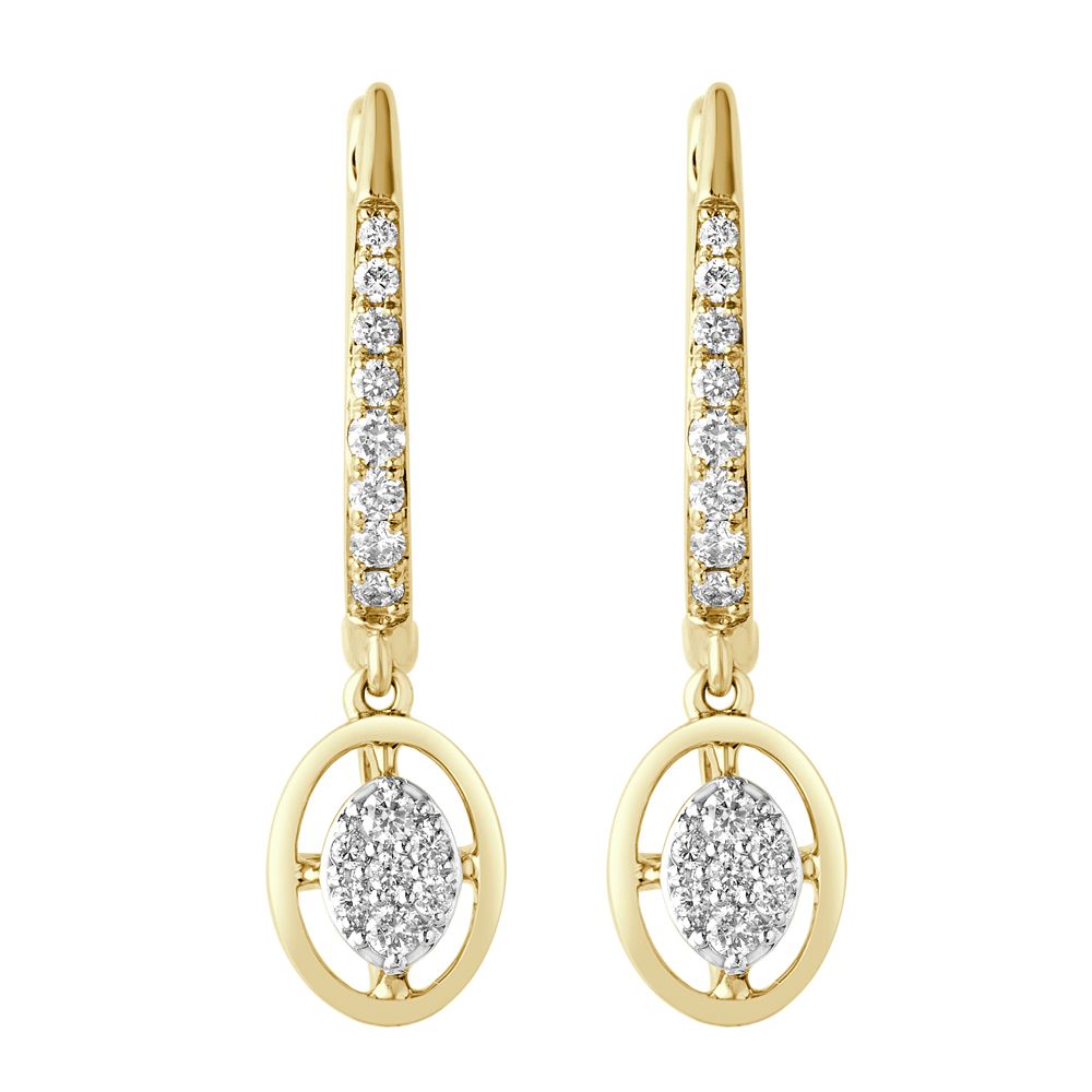 Elegant Round Earrings Crafted With Diamonds-Earrings-OER23066-D300X0B