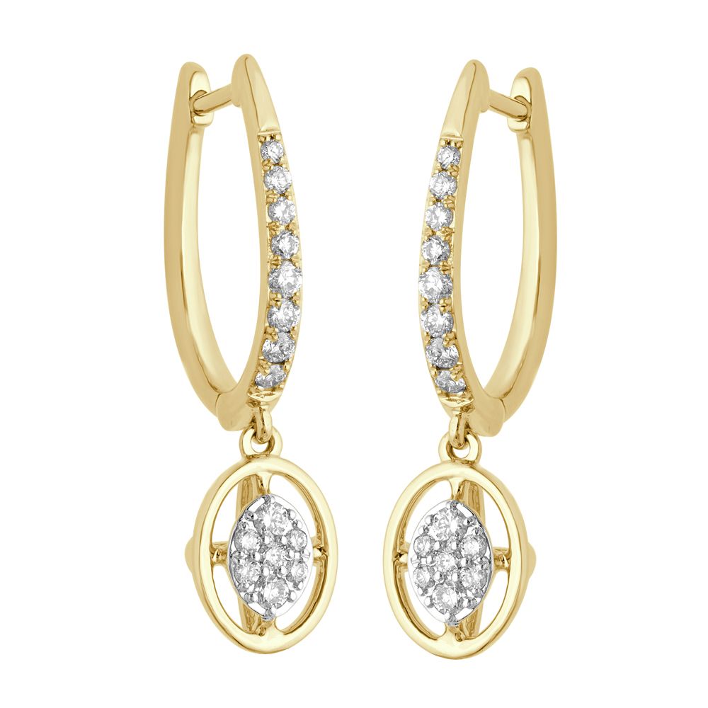 Elegant Round Earrings Crafted With Diamonds-Earrings-OER23066-D300X0B