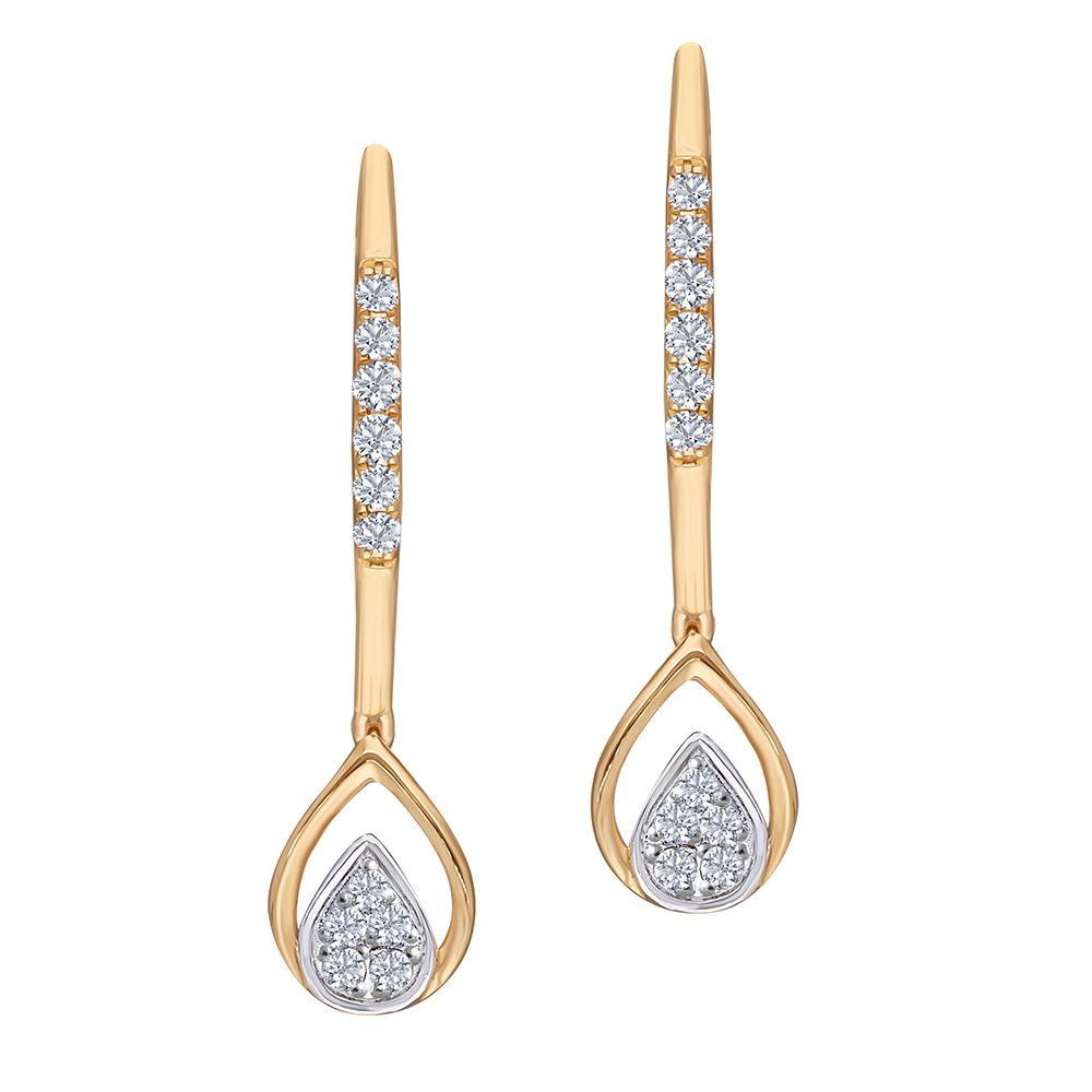 Captivating Gold and Diamond Earrings-Earrings-OER23069-D300X0B