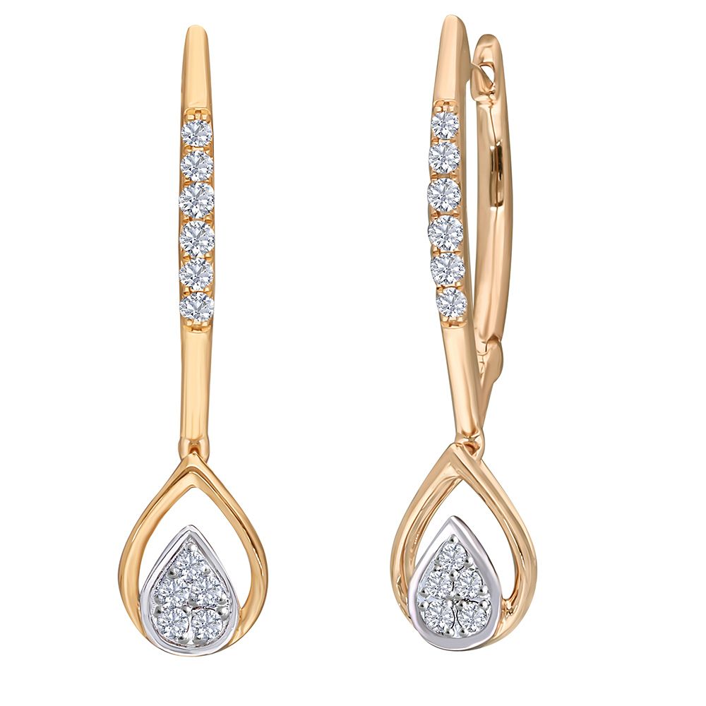 Captivating Gold and Diamond Earrings-Earrings-OER23069-D300X0B