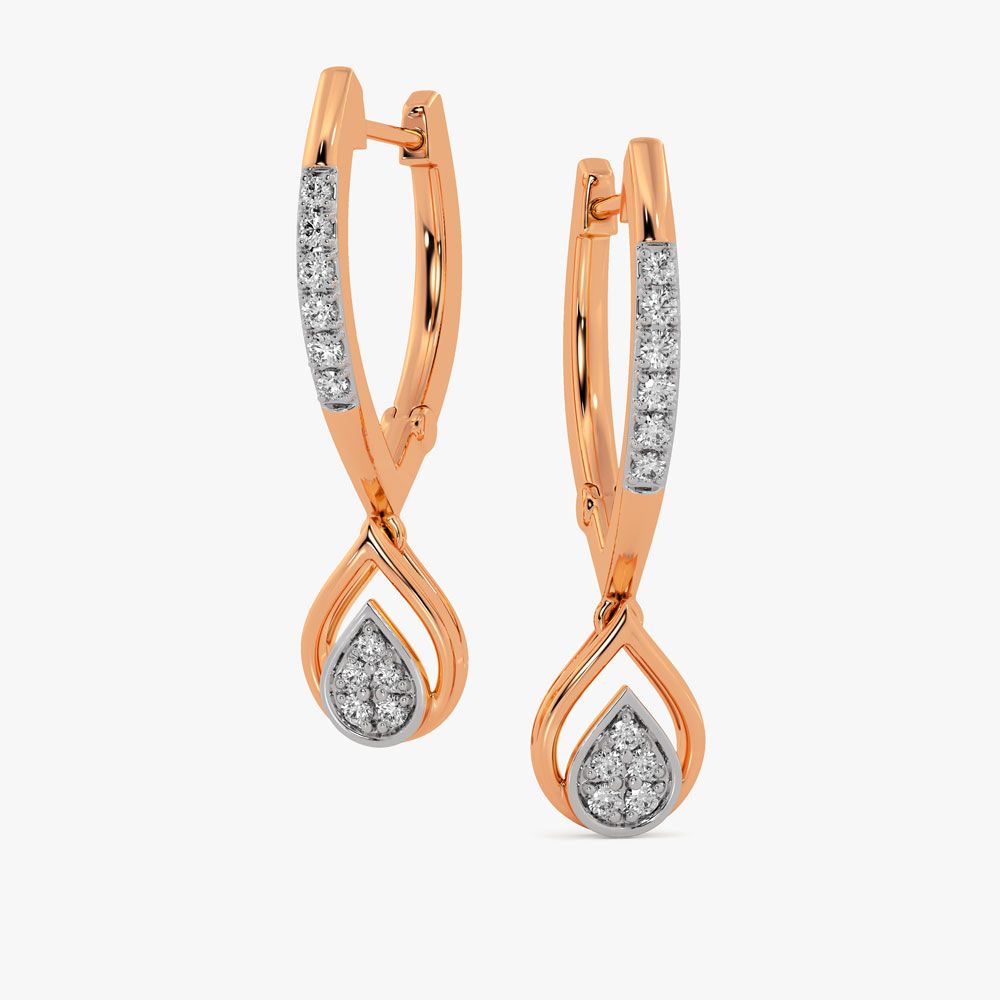 Captivating Gold and Diamond Earrings-Earrings-OER23069-D300X0B
