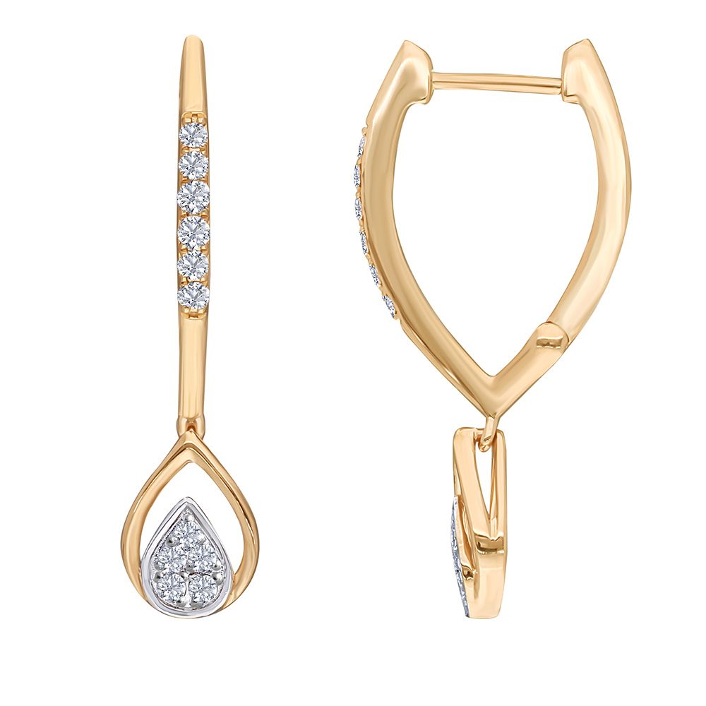 Captivating Gold and Diamond Earrings-Earrings-OER23069-D300X0B