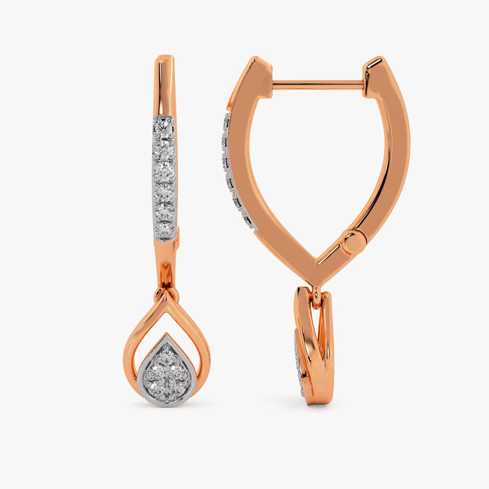 Captivating Gold and Diamond Earrings-Earrings-OER23069-D300X0B