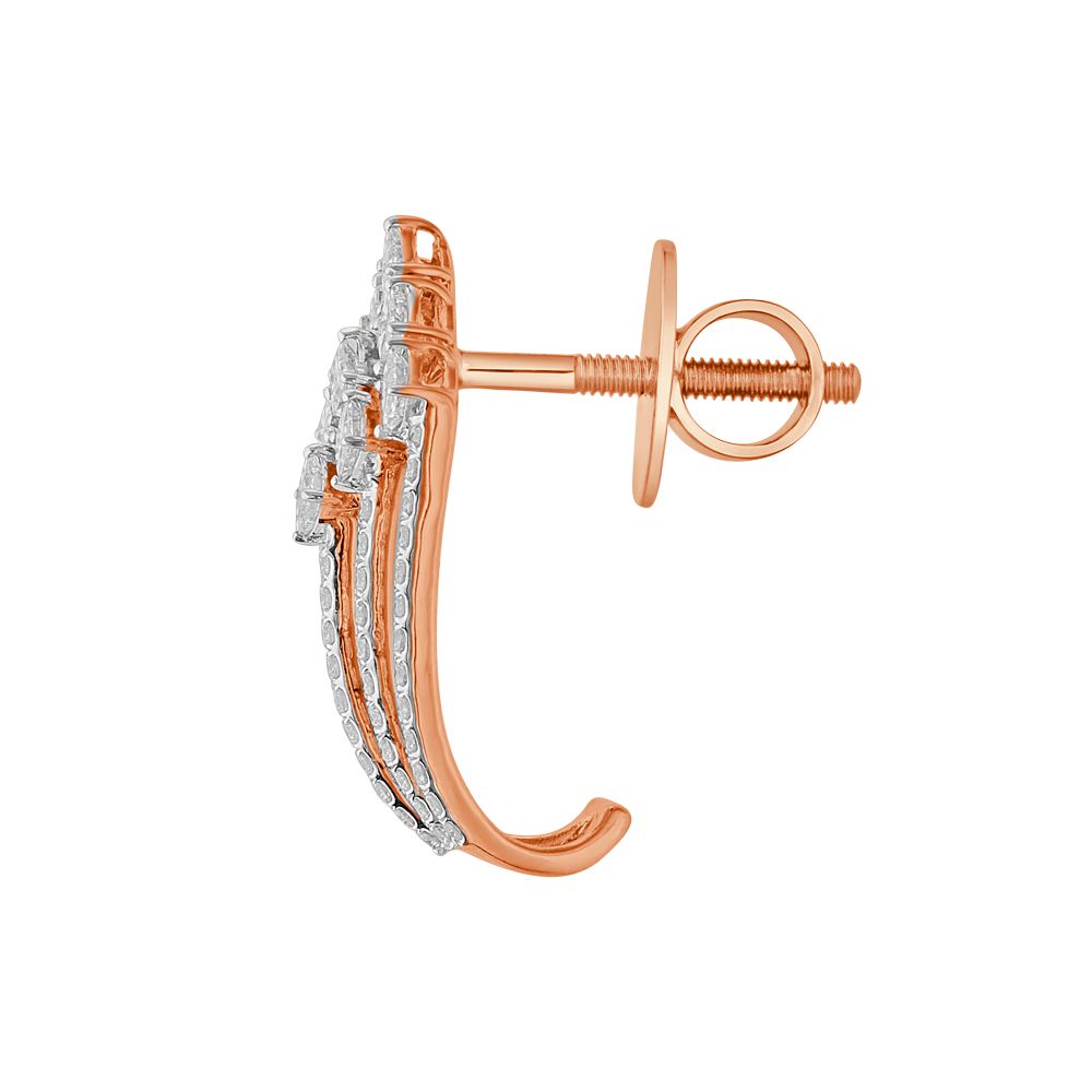 Simple Geometric Diamond Earrings-Earrings-OER23072-D300X0B