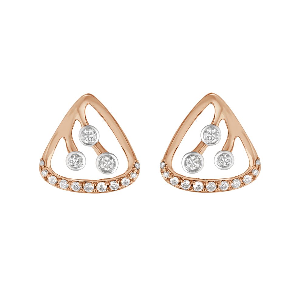 Triangular Diamond Earrings-Earrings-OER23078-D400X0B