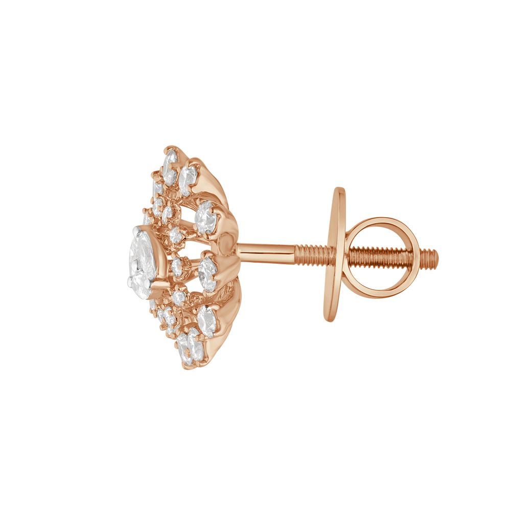 Gorgeous Cluster Design Diamond Studs-Earrings-OER23084-D300X0B