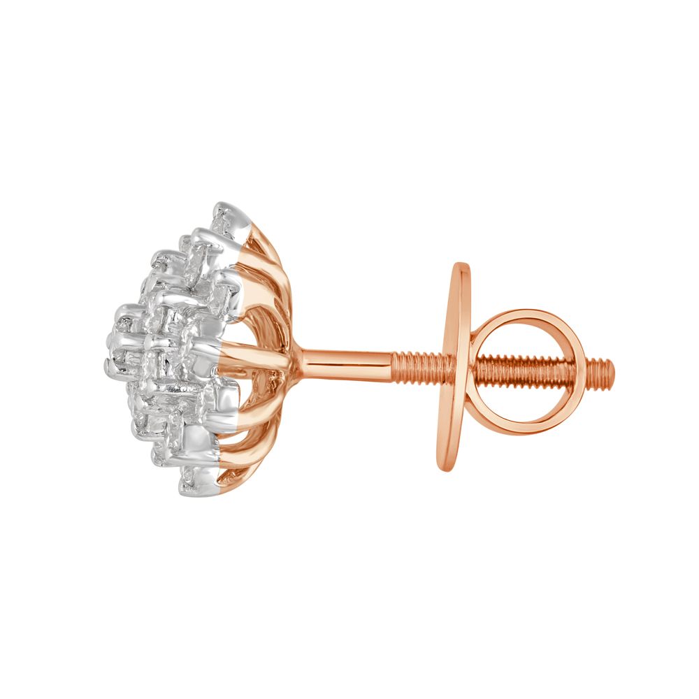Cluster Design Diamond Studs in Rose Gold-For Women-OER23087-D300X0B
