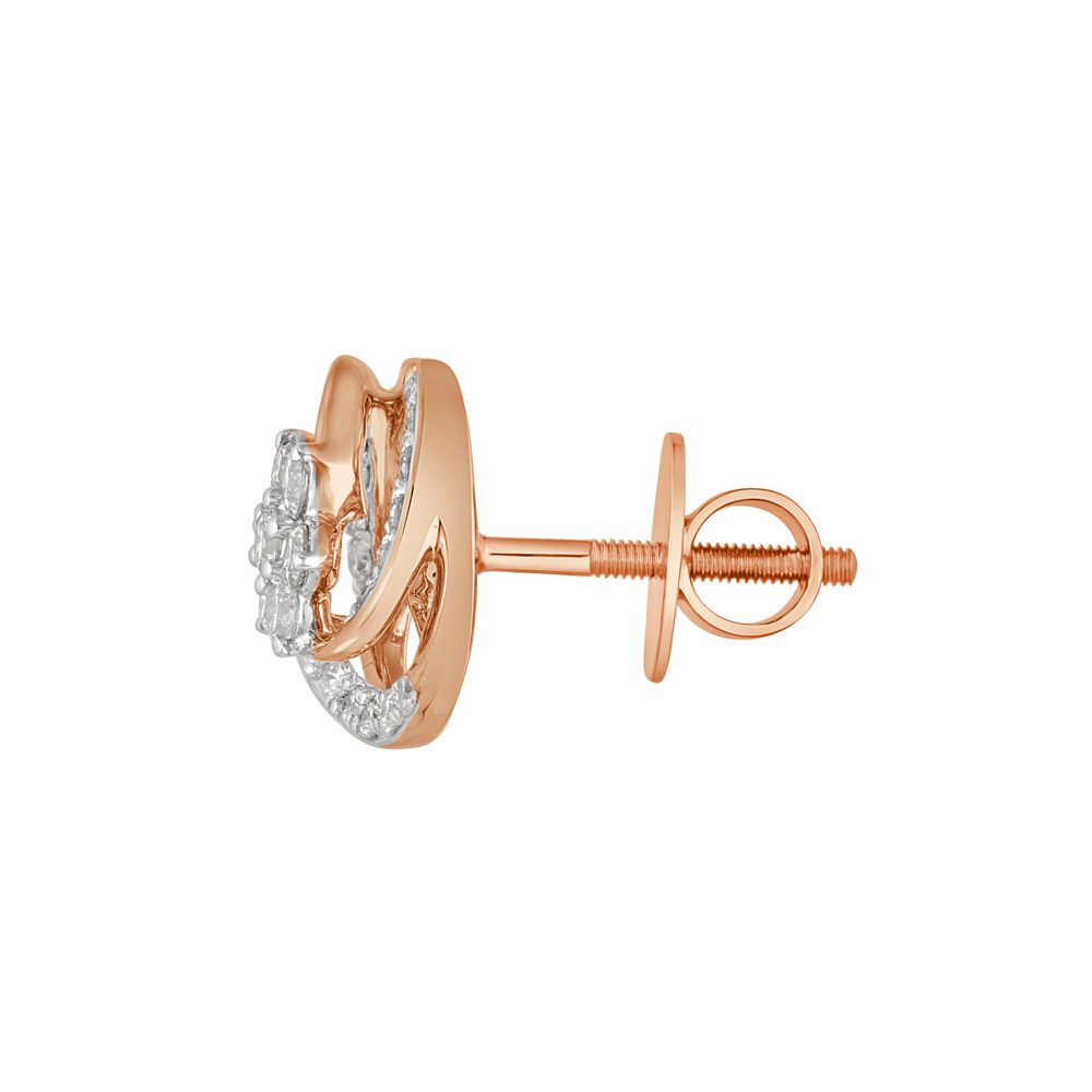 Flower Embellished 0.36 Carat Diamond Studs-SHOP BY METAL COLOUR-OER23090-D300X0B