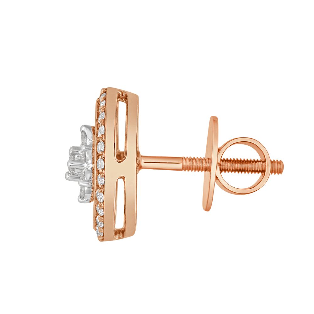 Floral 18KT Rose Gold Embellished Diamond Studs-SHOP BY METAL COLOUR-OER23091-D300X0B