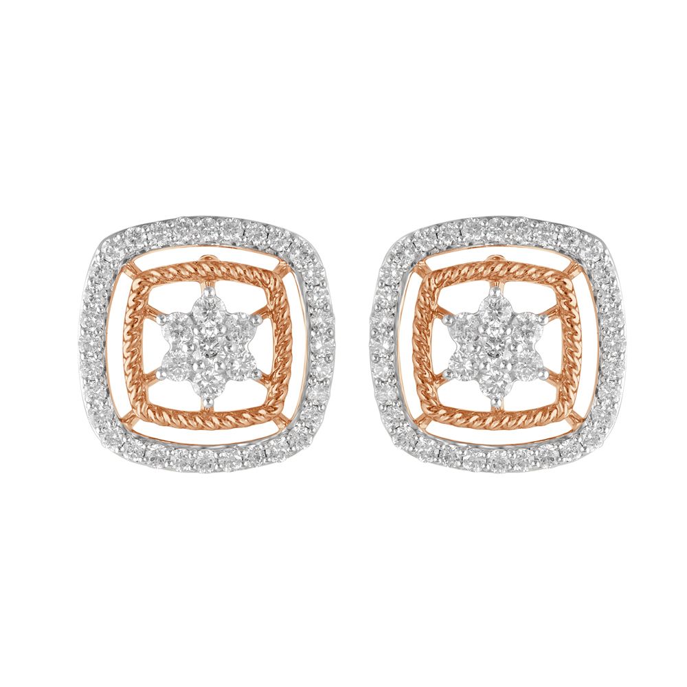 Vintage Geometric 18KT Rose Gold Studs-SHOP BY METAL COLOUR-OER23092-D300X0B