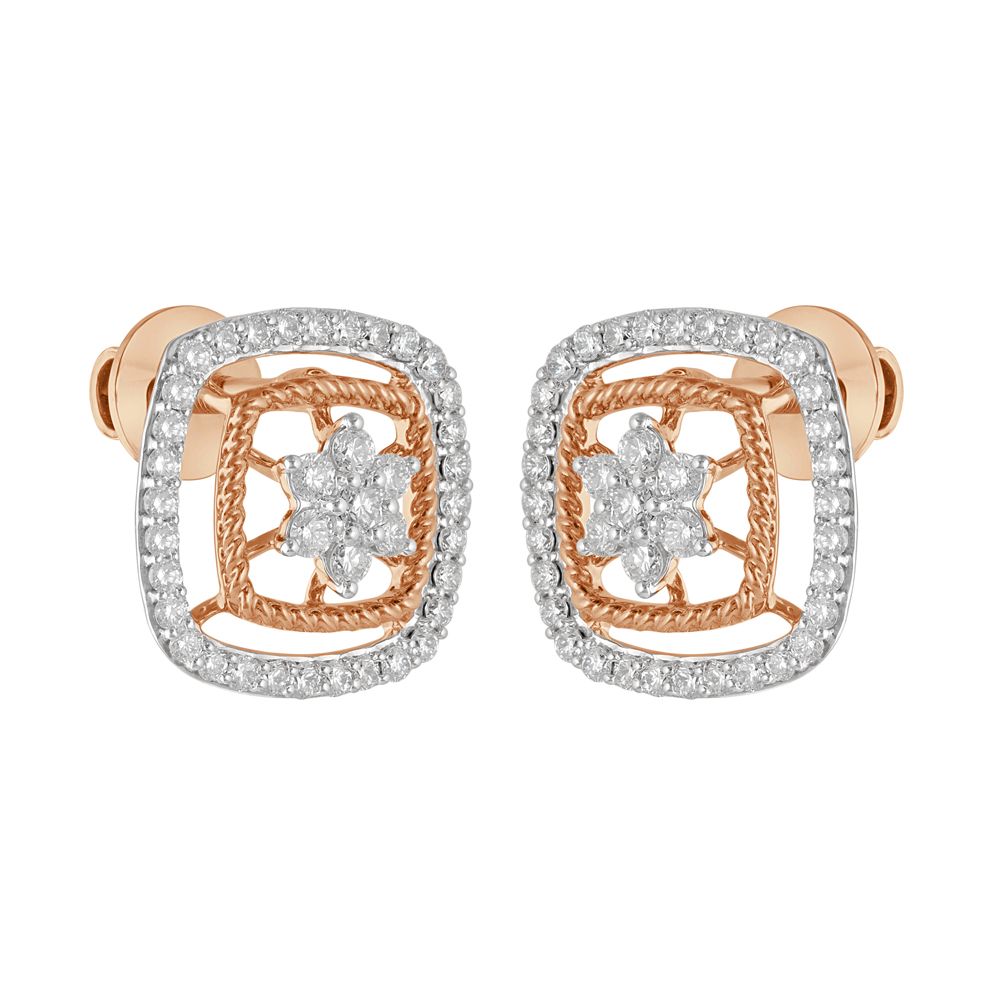 Vintage Geometric 18KT Rose Gold Studs-SHOP BY METAL COLOUR-OER23092-D300X0B