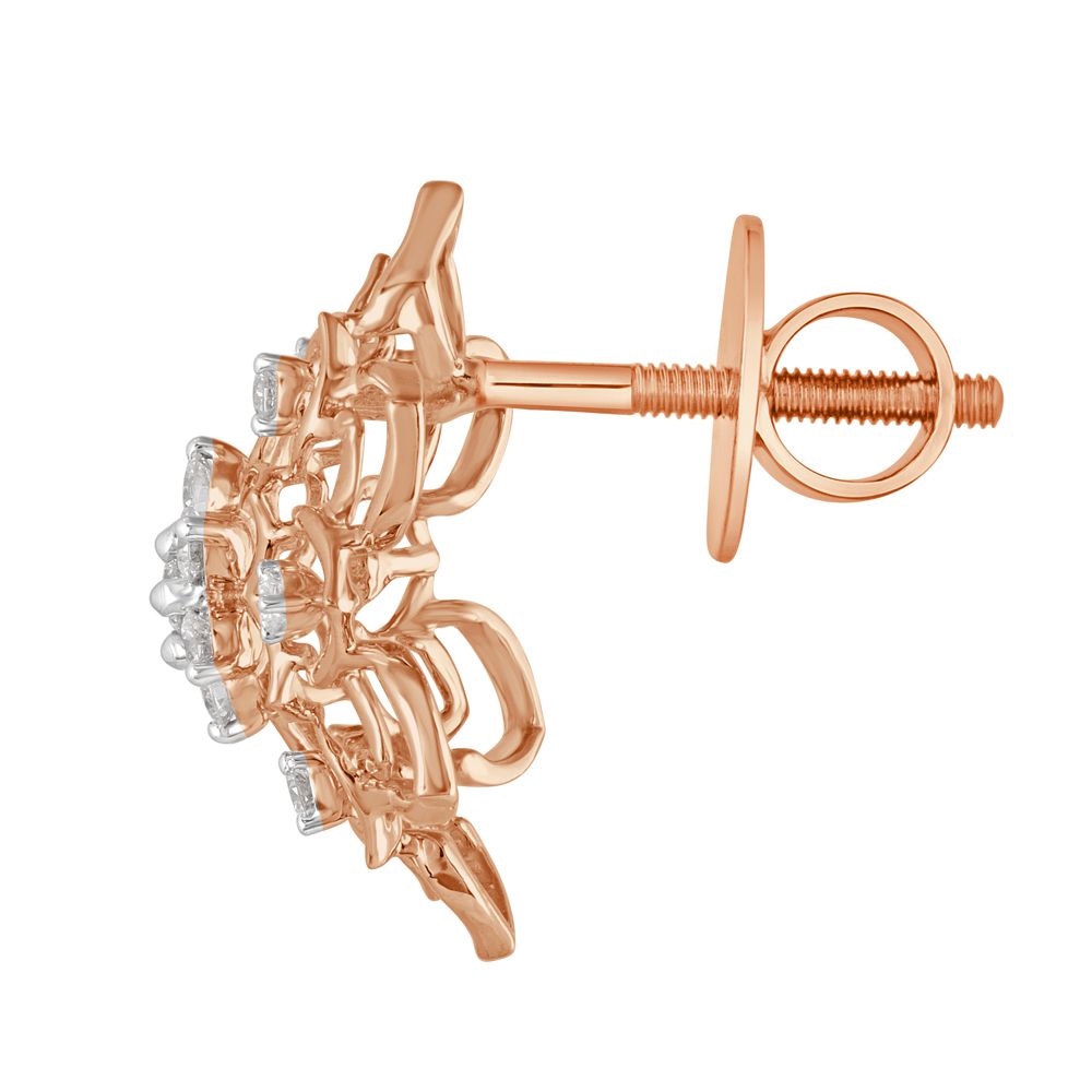 18KT Rose Gold Floral Stud Earrings-SHOP BY METAL COLOUR-OER23095-D300X0B