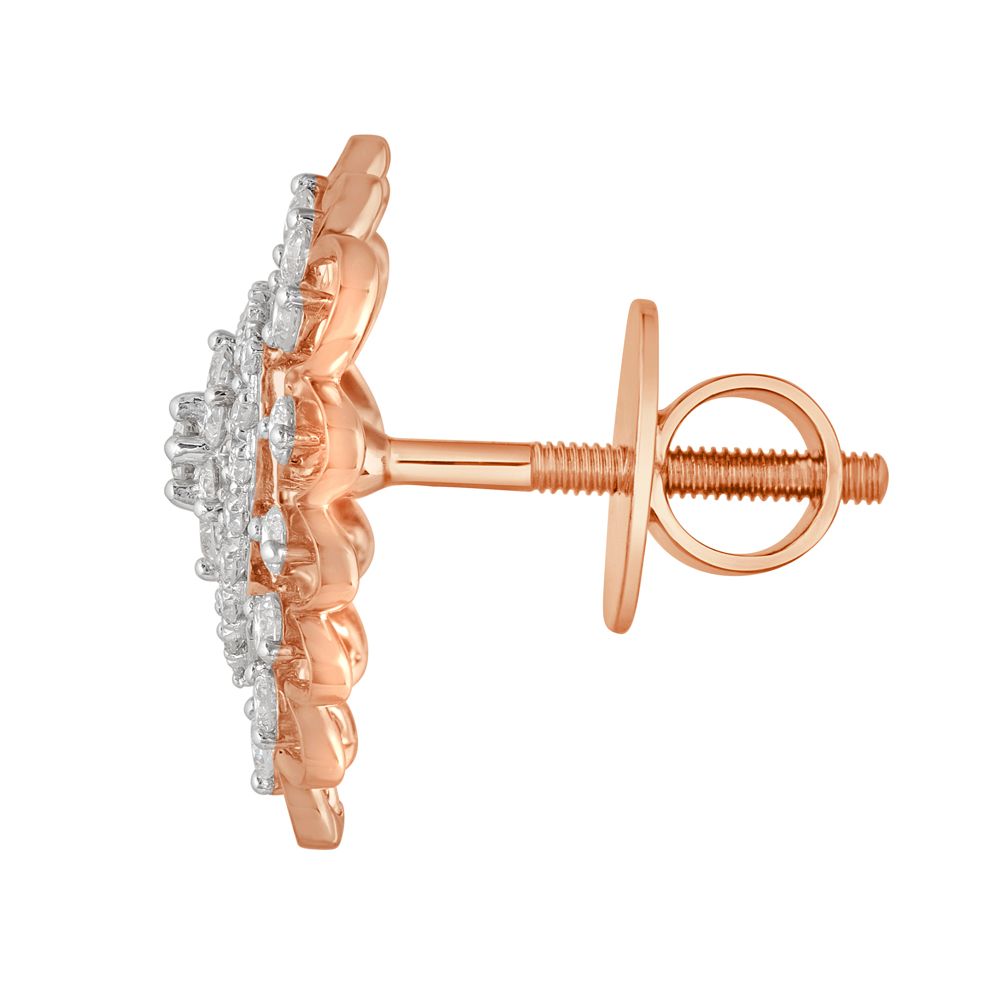 Mesmerising Geometric Diamond Studded Earrings in 18KT Rose Gold-SHOP BY METAL COLOUR-OER23097-D300X0B