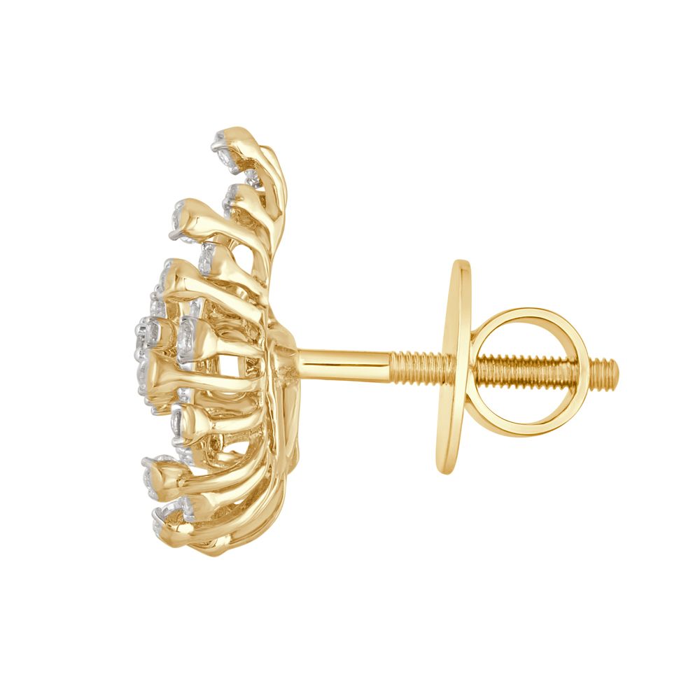 Curved Diamond Earrings in 18KT Yellow Gold-New Arrivals-OER23098-D300R0B