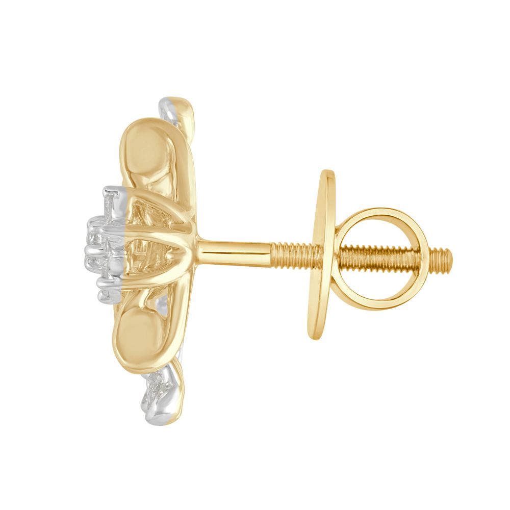 Stunning 18KT Yellow Gold Earrings Embellished with Diamonds-New Arrivals-OER23103-D300R0B