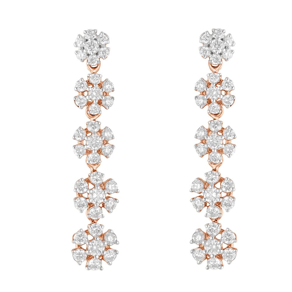Eye-catching Diamond Strand Earrings in 18KT Rose Gold-New Arrivals-OER23105-D300X0B