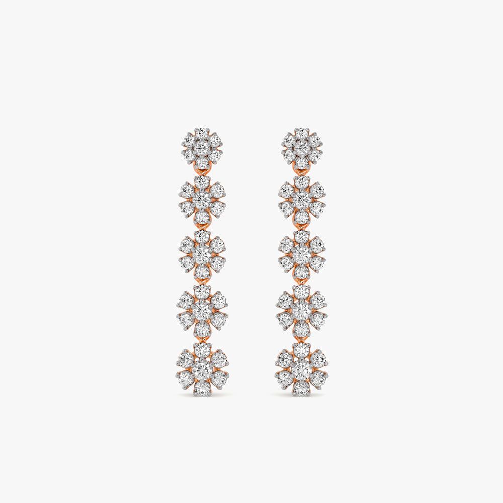 Eye-catching Diamond Strand Earrings in 18KT Rose Gold-Shop by Metal-OER23105-D300X0B