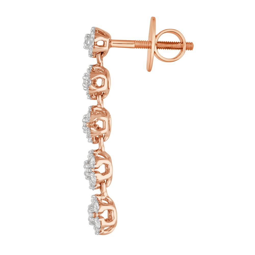 Eye-catching Diamond Strand Earrings in 18KT Rose Gold-New Arrivals-OER23105-D300X0B