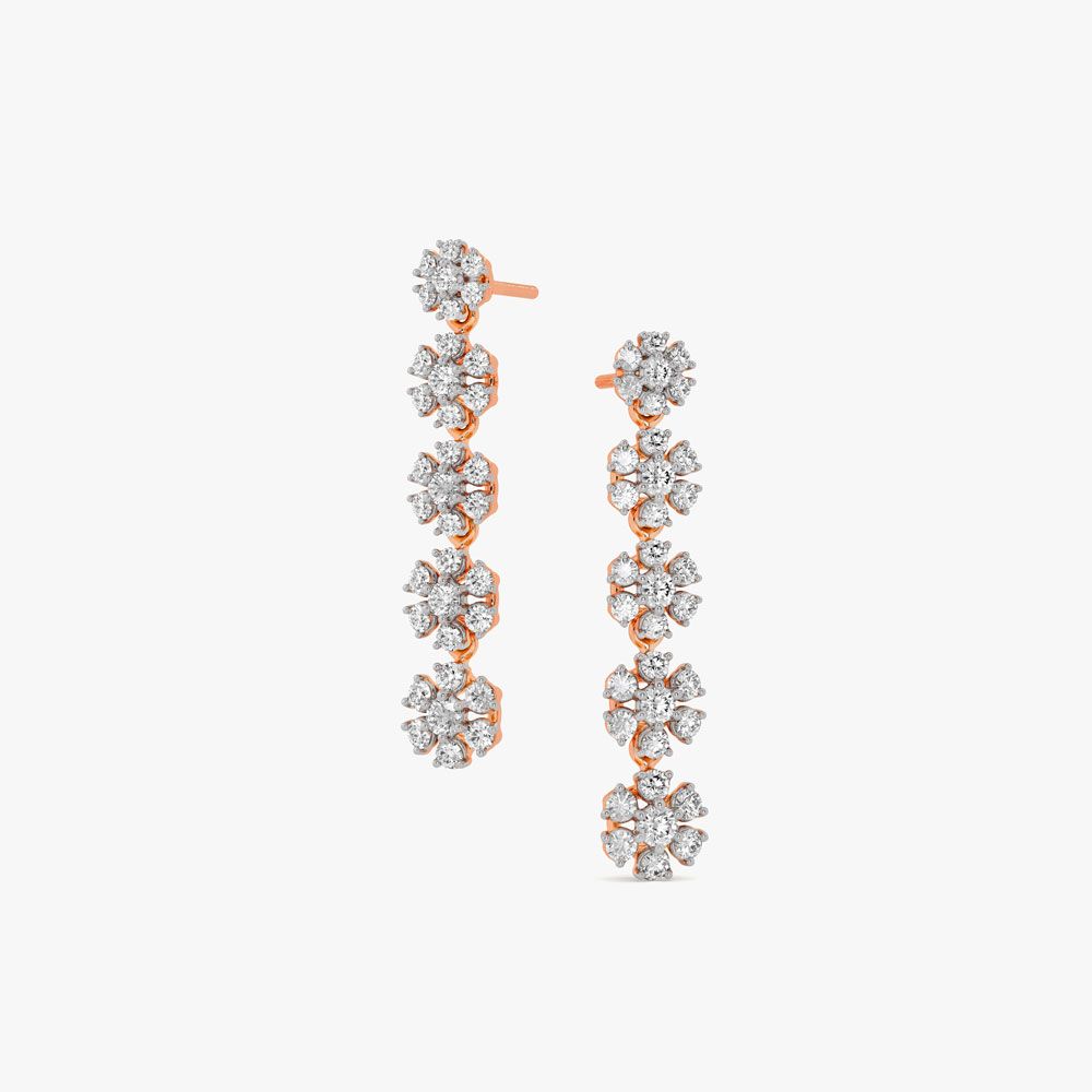 Eye-catching Diamond Strand Earrings in 18KT Rose Gold-Shop by Metal-OER23105-D300X0B