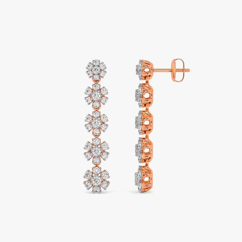 Eye-catching Diamond Strand Earrings in 18KT Rose Gold-Shop by Metal-OER23105-D300X0B
