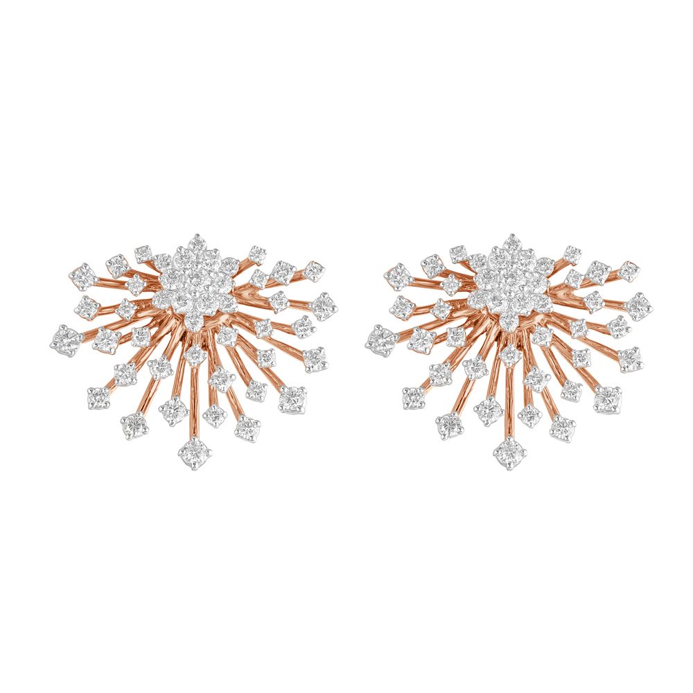 Occasion wear Diamond and Rose Gold Earrings-New Arrivals-OER23107-D300X0B