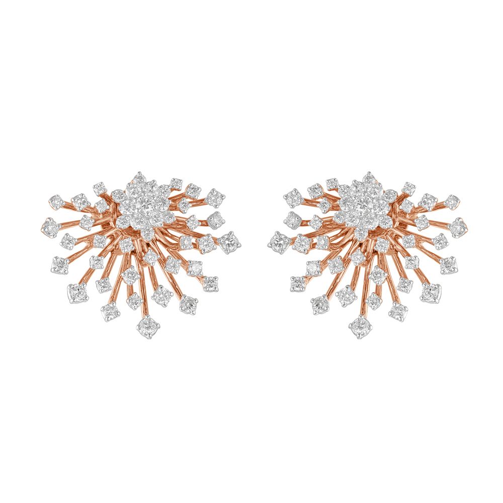 Occasion wear Diamond and Rose Gold Earrings-New Arrivals-OER23107-D300X0B