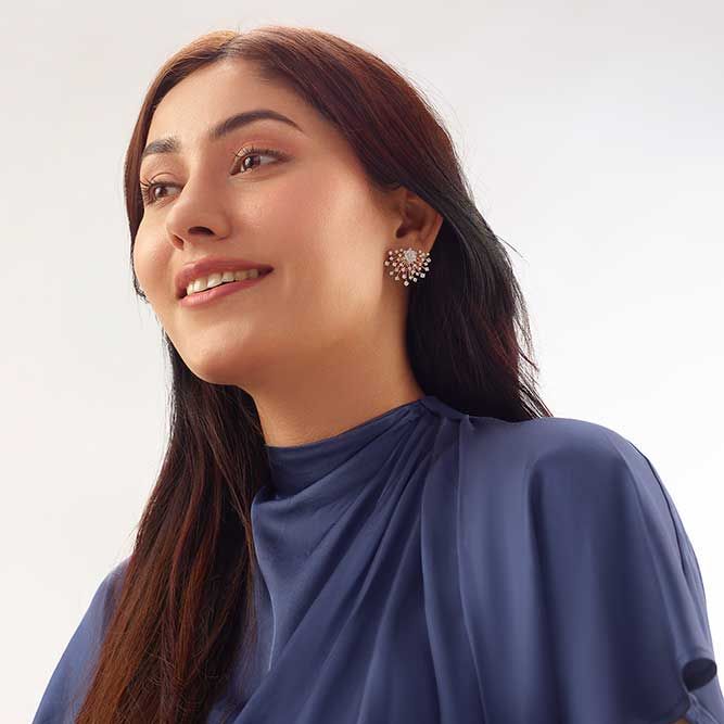 Occasion wear Diamond and Rose Gold Earrings-New Arrivals-OER23107-D300X0B