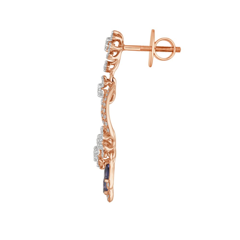 Shimmering Chandelier Design Diamond and Rose Gold Earrings-SHOP BY METAL COLOUR-OER23108-D316X0B