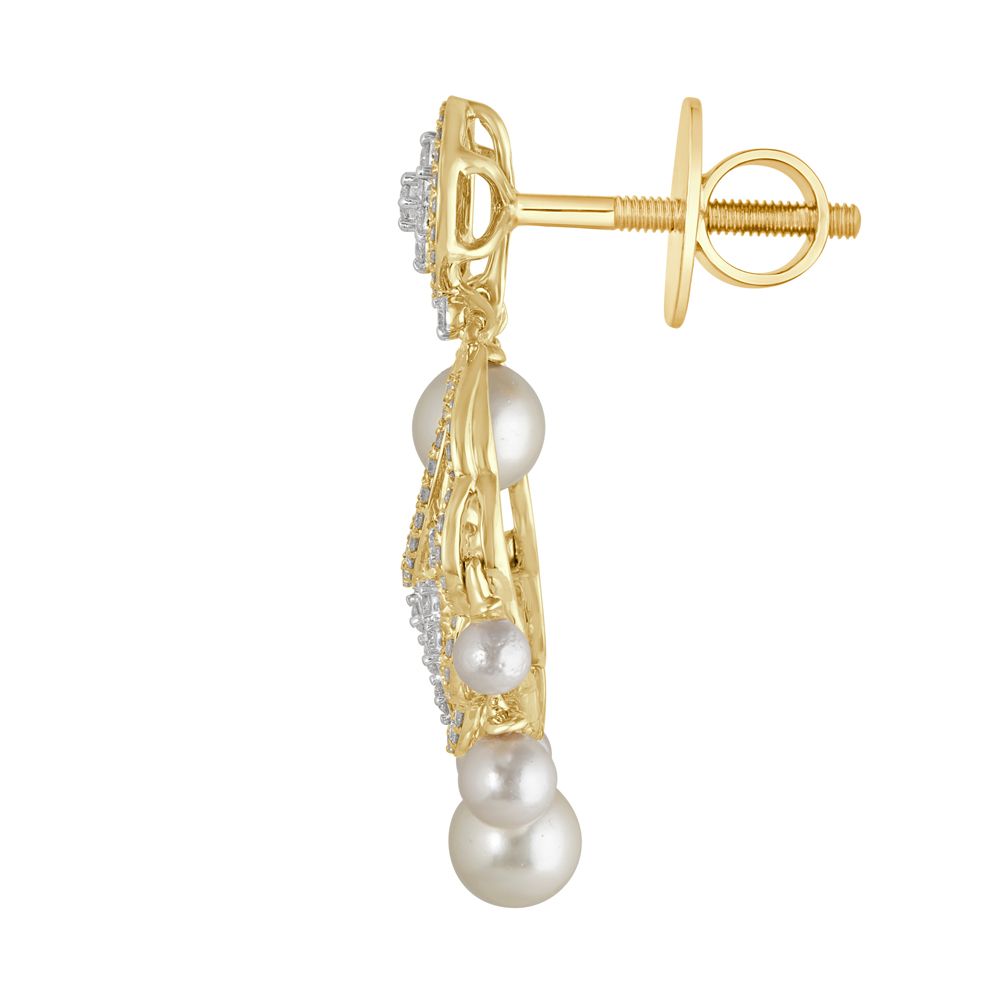 Chand Bali Design Diamond Studded 18KT Yellow Gold Earrings-SHOP BY METAL COLOUR-OER23109-D308R0B