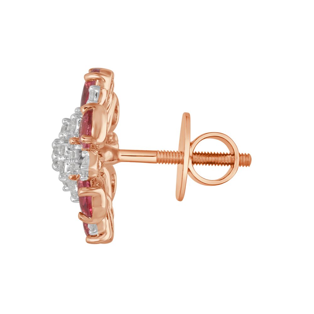 Versatile Pink Gemstones and Diamond Earrings-Earrings-OER23110-D317X0B