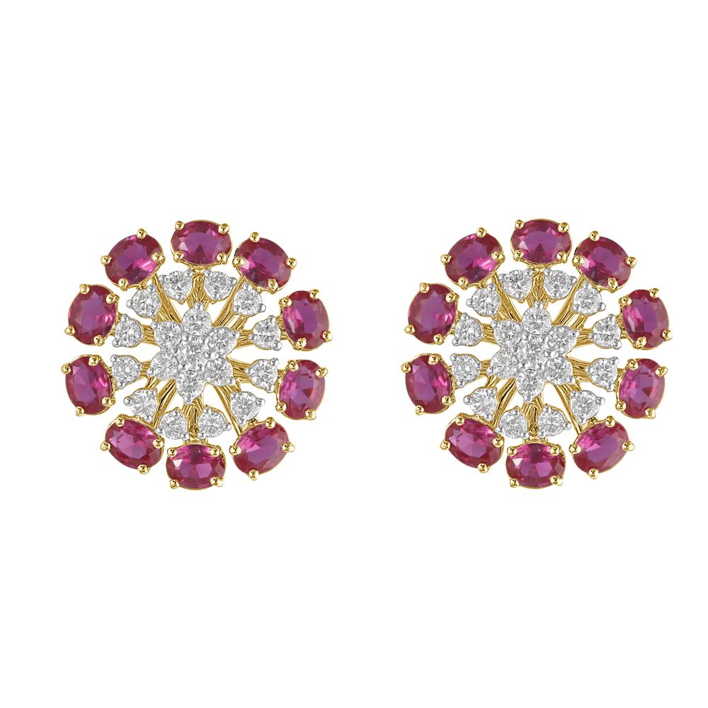 Light and breezy Pink Gemstones and Diamond Earrings-SHOP BY METAL COLOUR-OER23111-D310R0B