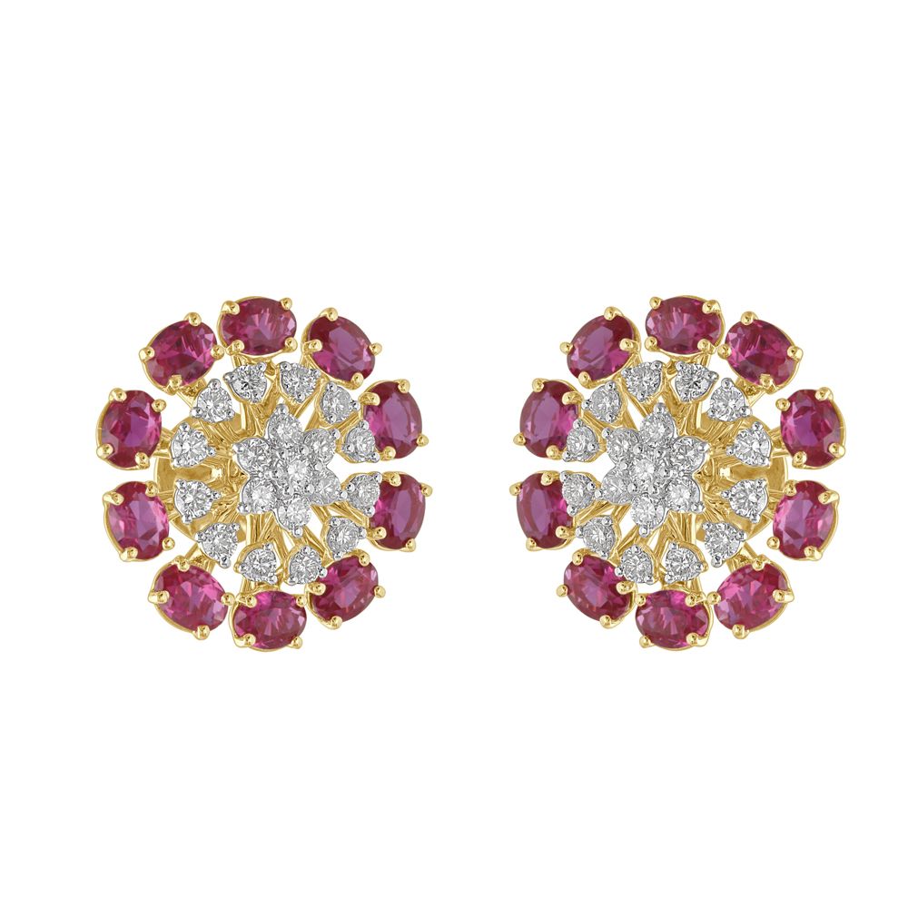 Light and breezy Pink Gemstones and Diamond Earrings-SHOP BY METAL COLOUR-OER23111-D310R0B