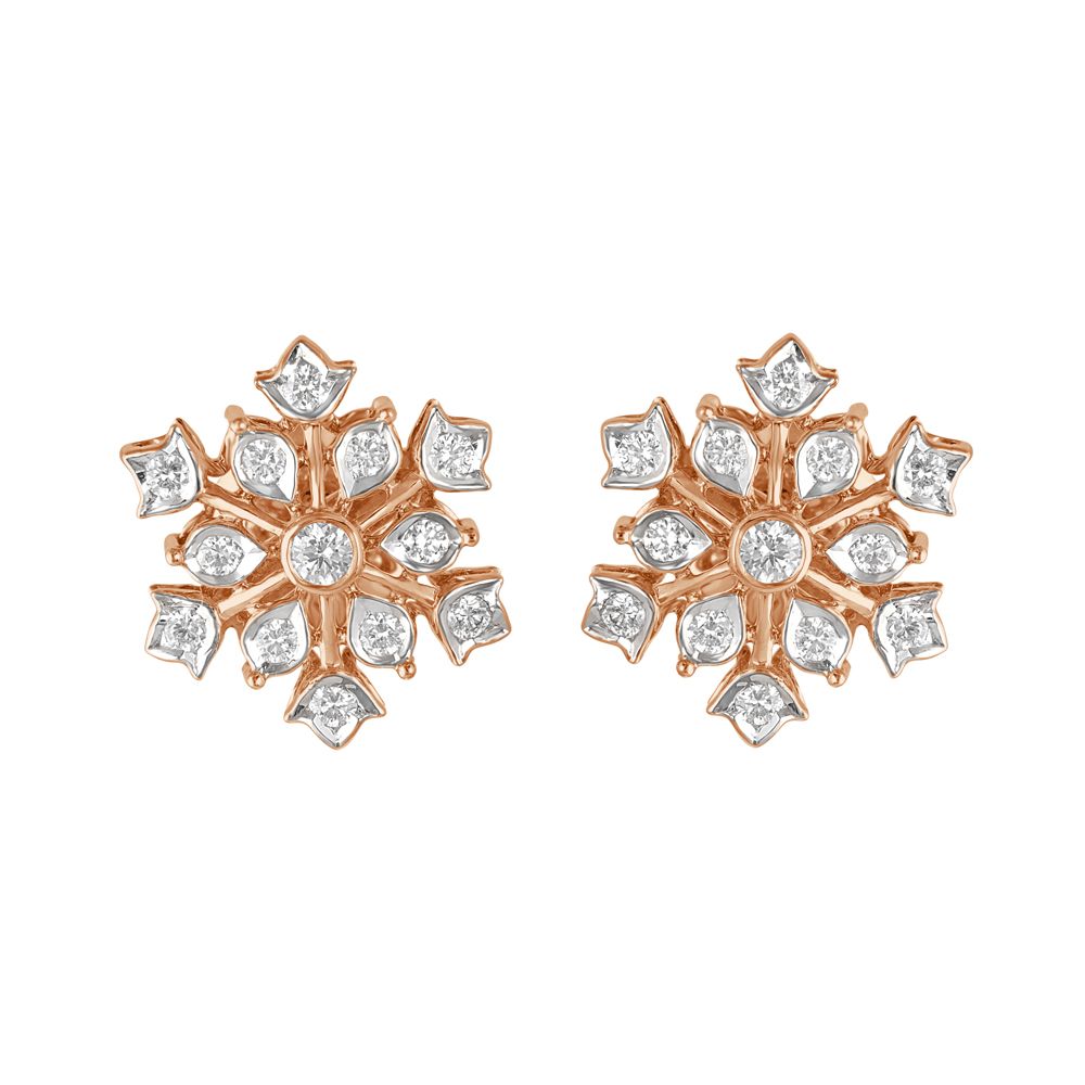 Eclectic Diamond Floral Earrings Crafted in 0.46 carat Diamonds-SHOP BY METAL COLOUR-OER23113-D300X0B