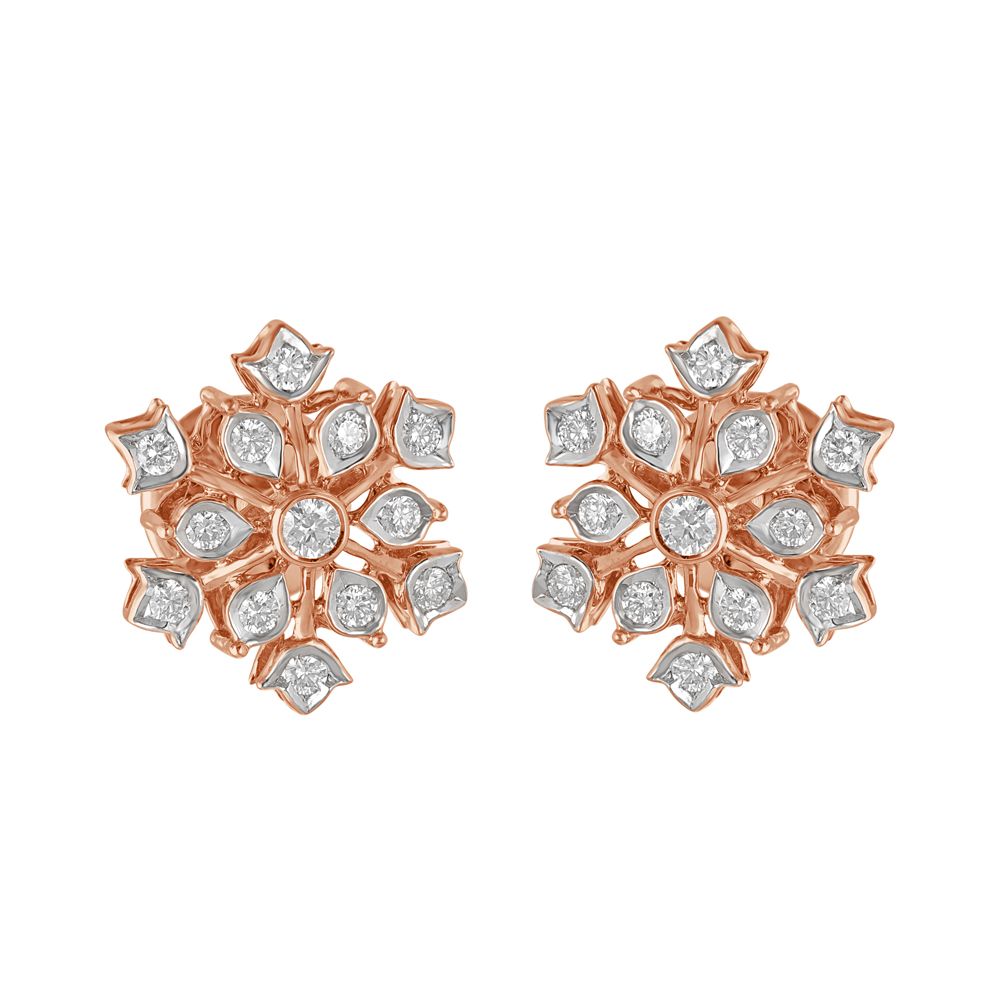 Eclectic Diamond Floral Earrings Crafted in 0.46 carat Diamonds-SHOP BY METAL COLOUR-OER23113-D300X0B
