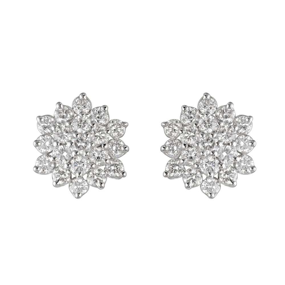 Glamorous Snowflake Design Diamond Studs-New Arrivals-OER23115-D300X0B