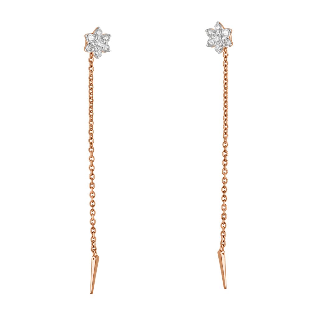 Hanging Earrings Crafted in 18KT Yellow Gold-Earrings-OER23117-D300R0B