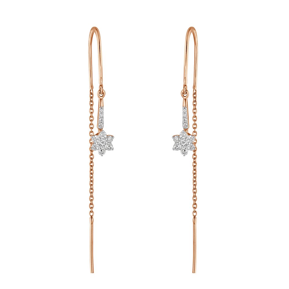 Bejewelled 18KT Rose Gold Hanging Earrings-Earrings-OER23118-D300X0B