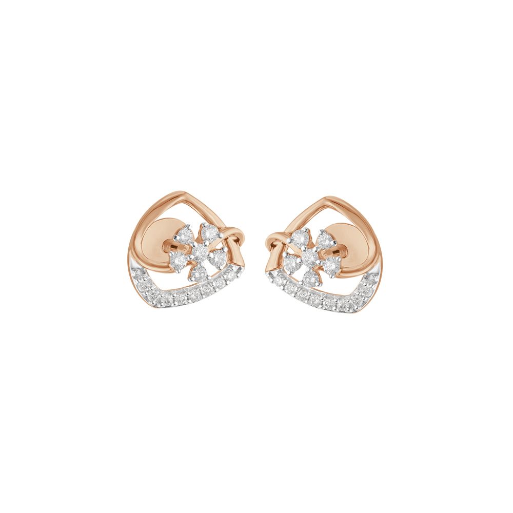 Stunning Diamond Rose Gold Earrings-Earrings-OER23122-D900X0C