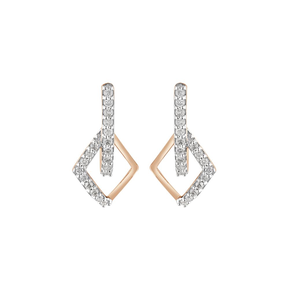LovelyYellow Gold Diamond Earrings-Earrings-OER23123-D400R0C