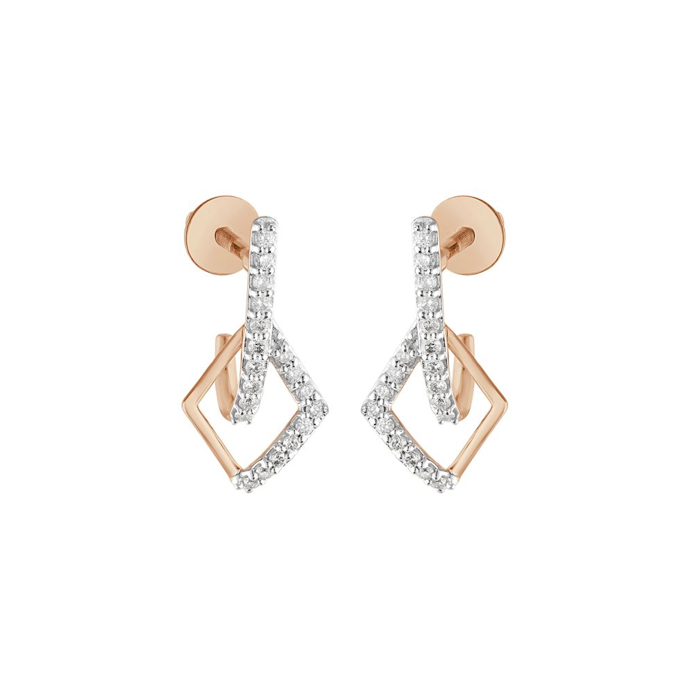 LovelyYellow Gold Diamond Earrings-Earrings-OER23123-D400R0C