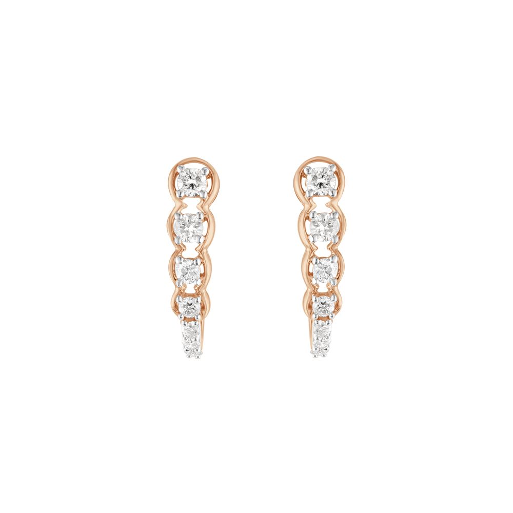 Attractive Diamond Rose Gold Earrings-Earrings-OER23125-D400X0C
