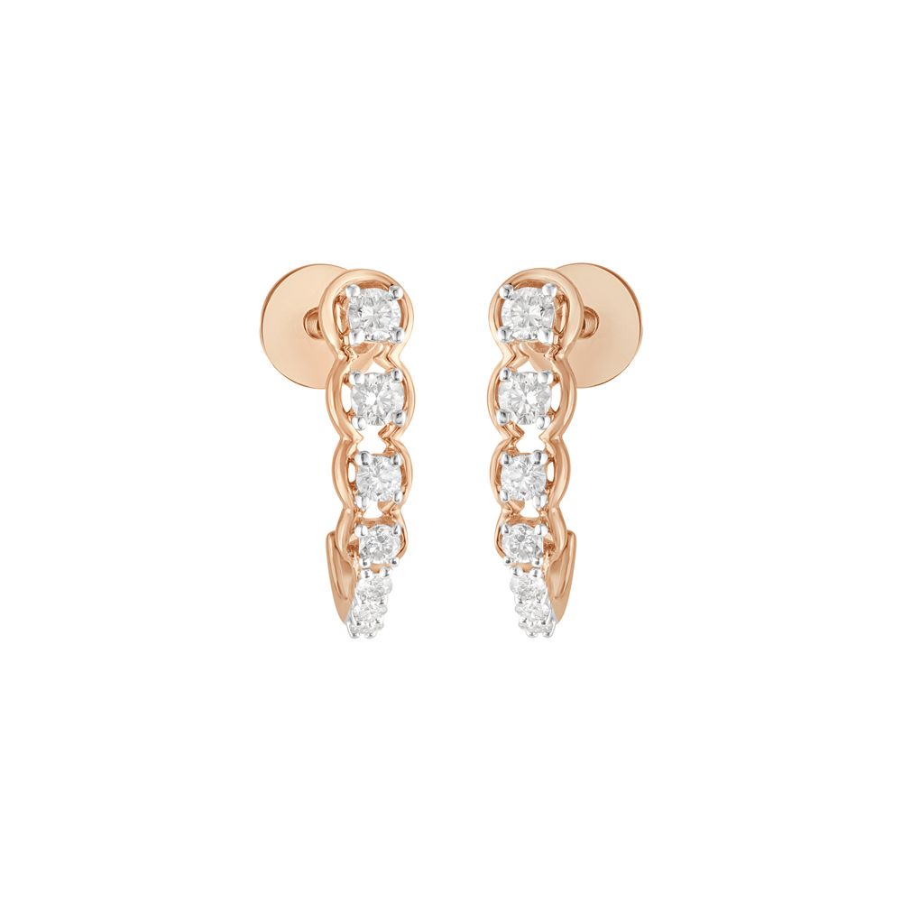 Attractive Diamond Rose Gold Earrings-Earrings-OER23125-D400X0C
