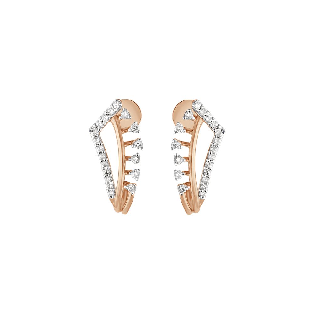 Ravishing Rose Gold Diamond Earrings-Earrings-OER23126-D400X0C