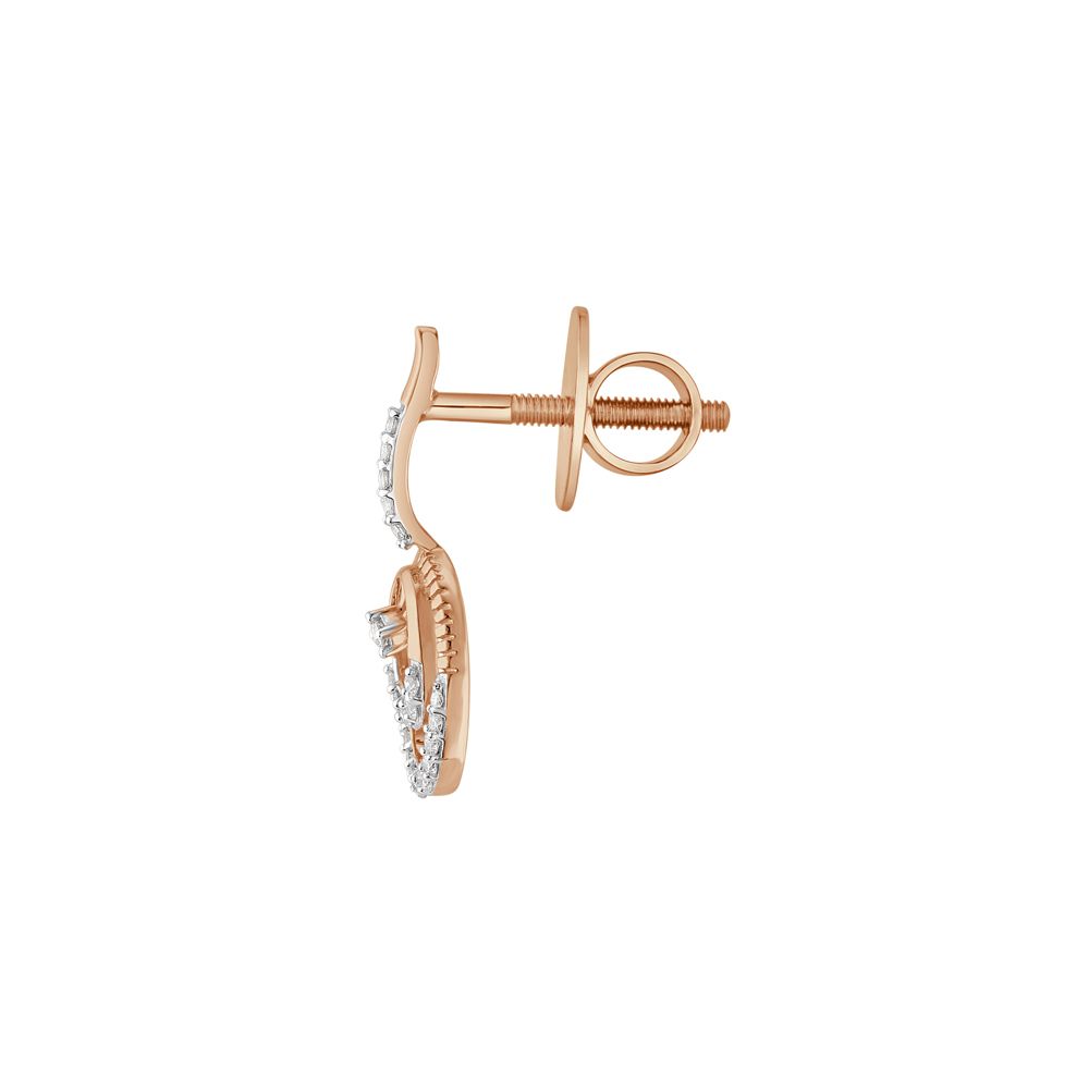 Delightful Rose Gold Diamond Earrings-Earrings-OER23128-D400X0C